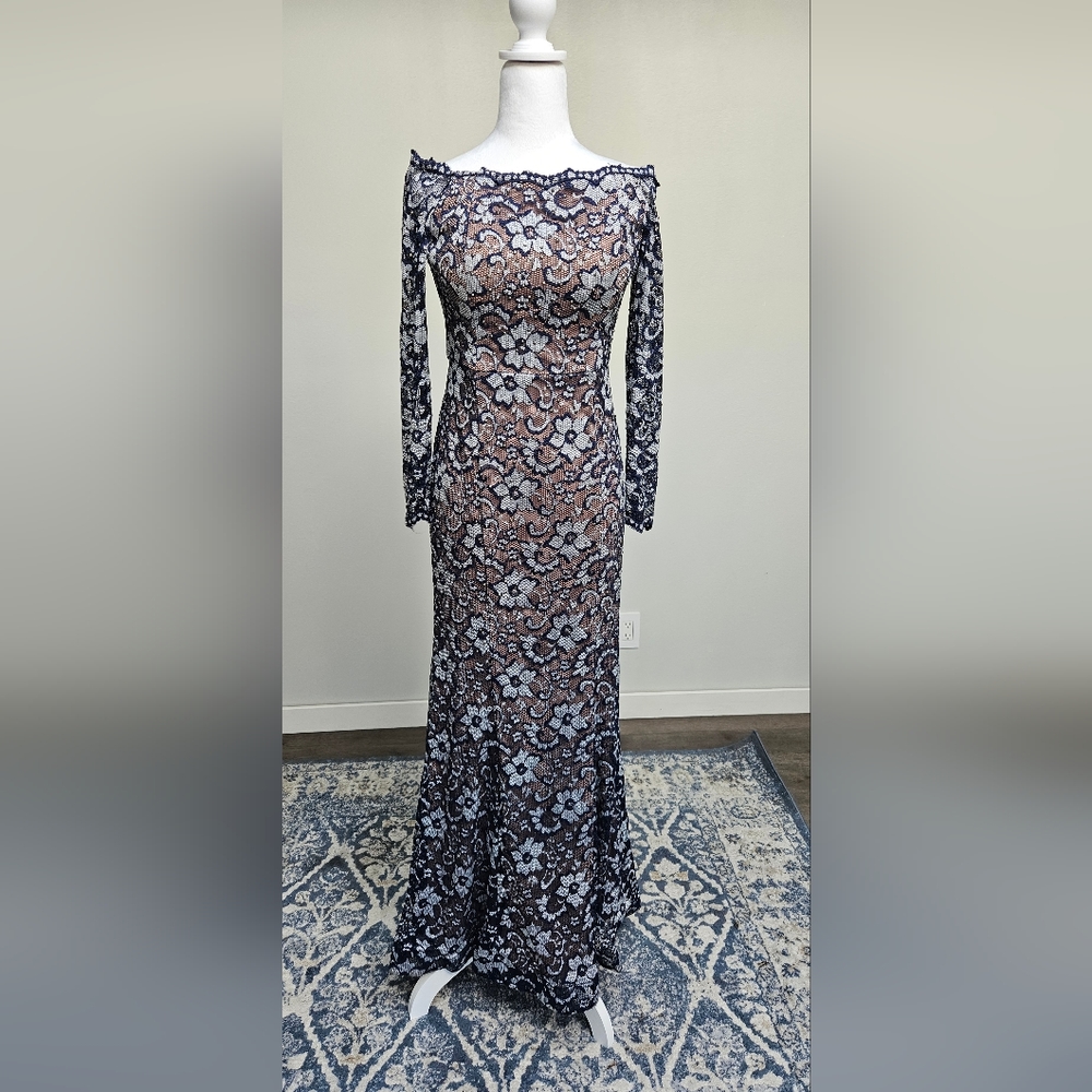 Long elegant lace evening dress